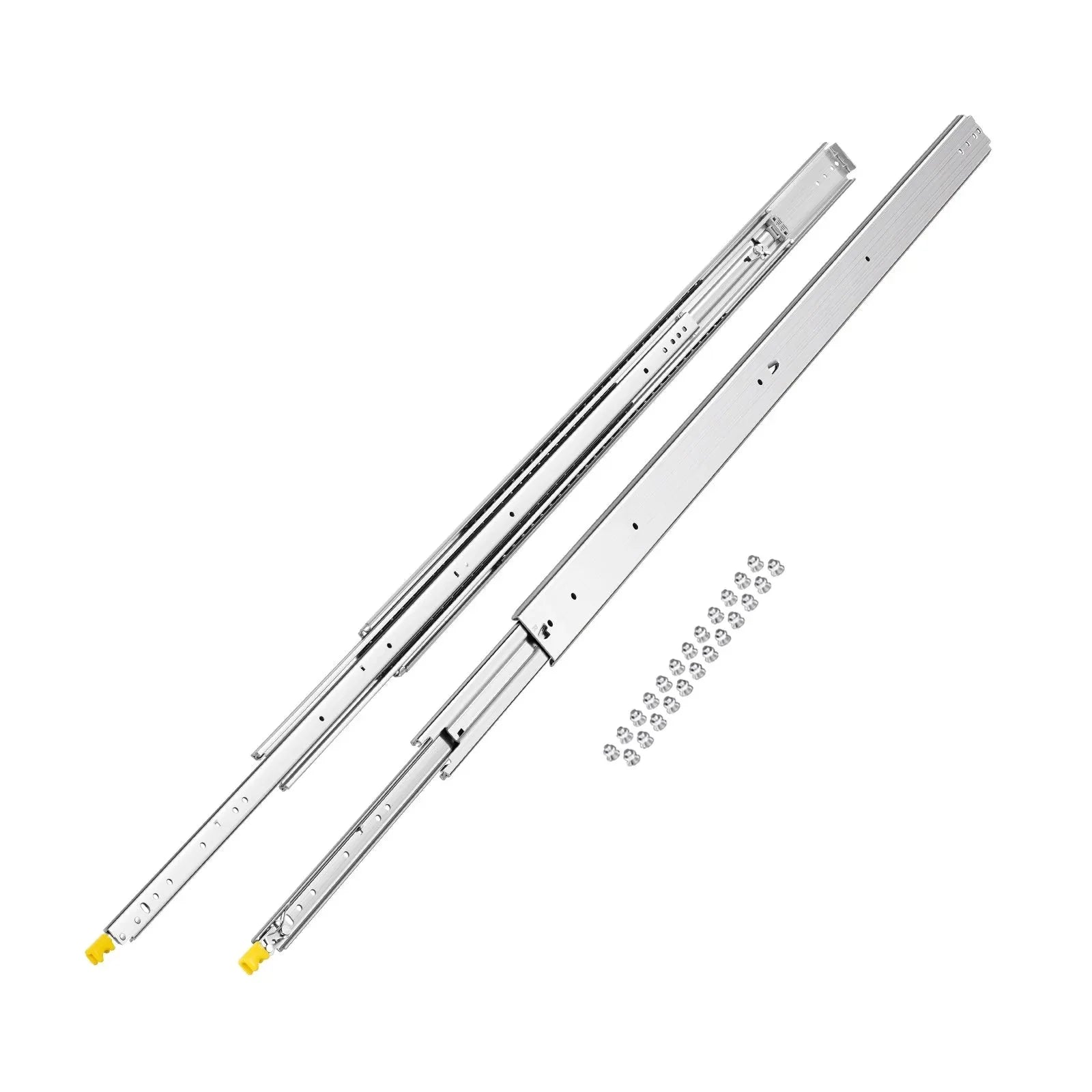 VEVOR 1 Pair Full Extension Drawer Slide Rails 18–60 in, 500 lbs Heavy-Duty Load, Locking Ball Bearing Side Mount