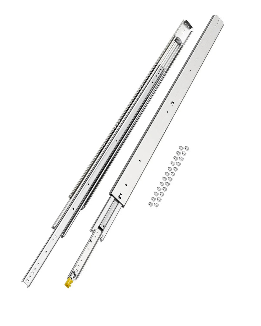 VEVOR 1 Pair Locking Full Extension Drawer Slides, 16–60 in Sizes, 500 lbs Heavy-Duty Ball Bearing Side Mount Rails