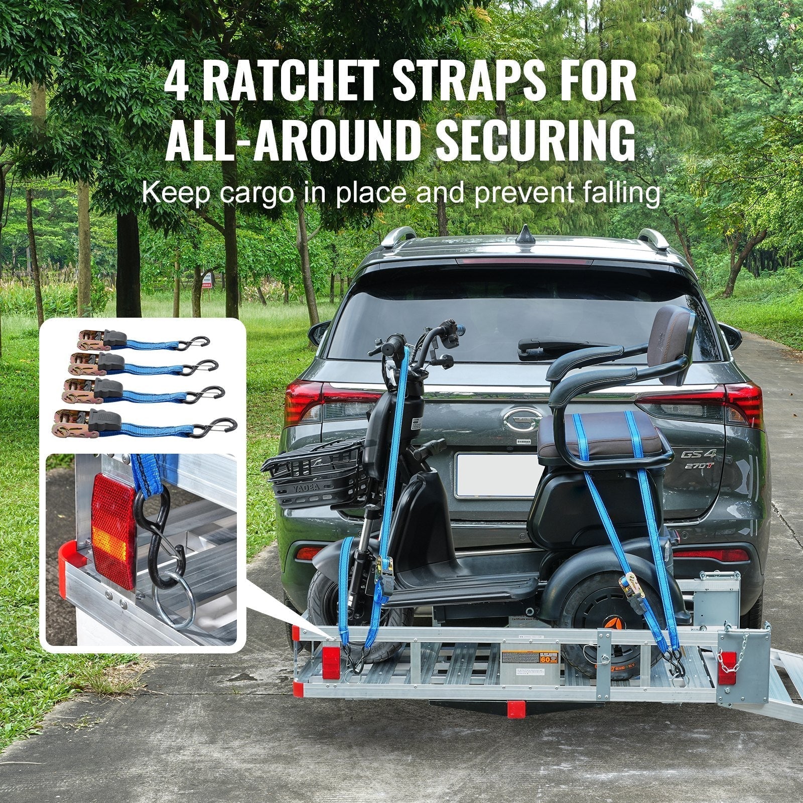 VEVOR Hitch Mount Wheelchair Carrier 47.2