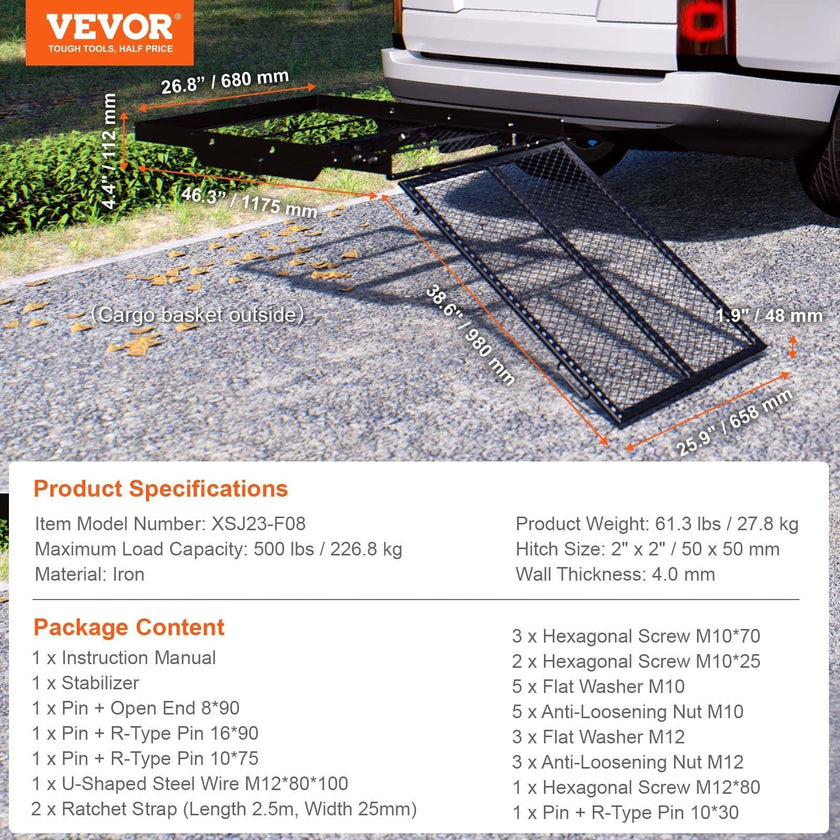 VEVOR Hitch Mount Wheelchair Carrier 45.3