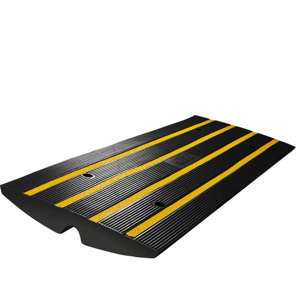 VEVOR Rubber Curb Ramp for Driveway 1 Pack, 15T Heavy Duty Sidewalk Curb Ramp, 2.6