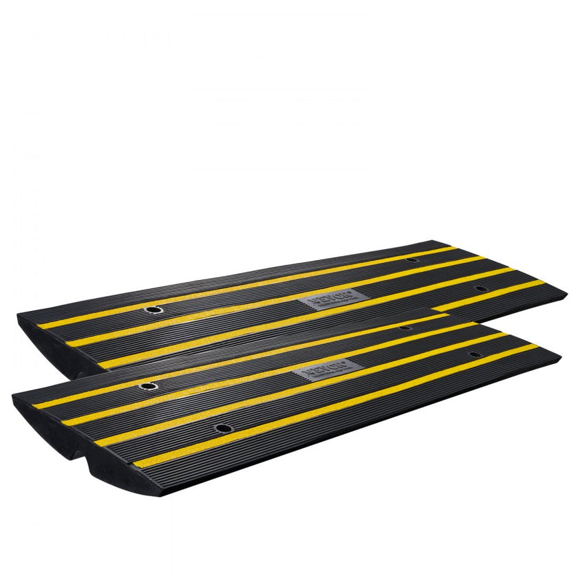 VEVOR Rubber Curb Ramp for Driveway 2 Pack, 15T Heavy Duty Sidewalk Curb Ramp, 2.6