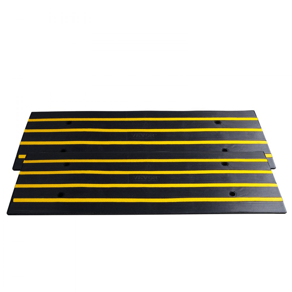 VEVOR Rubber Curb Ramp for Driveway 2 Pack, 15T Heavy Duty Sidewalk Curb Ramp, 2.6