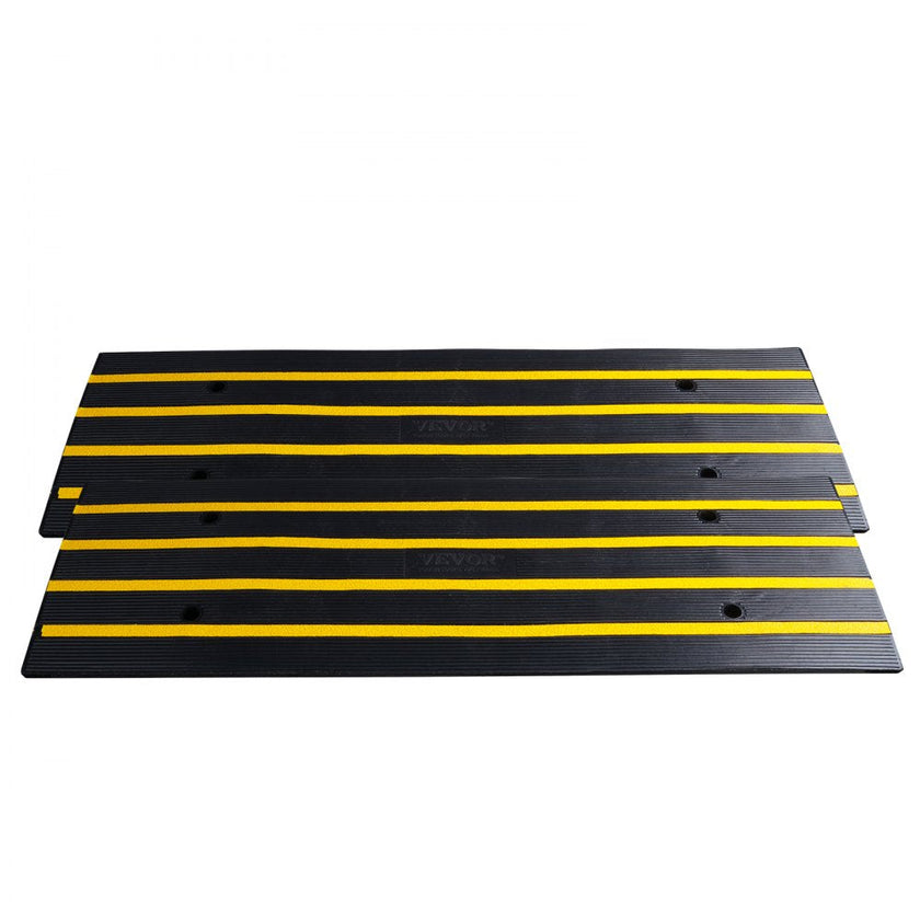 VEVOR Rubber Curb Ramp for Driveway 2 Pack, 15T Heavy Duty Sidewalk Curb Ramp, 2.6