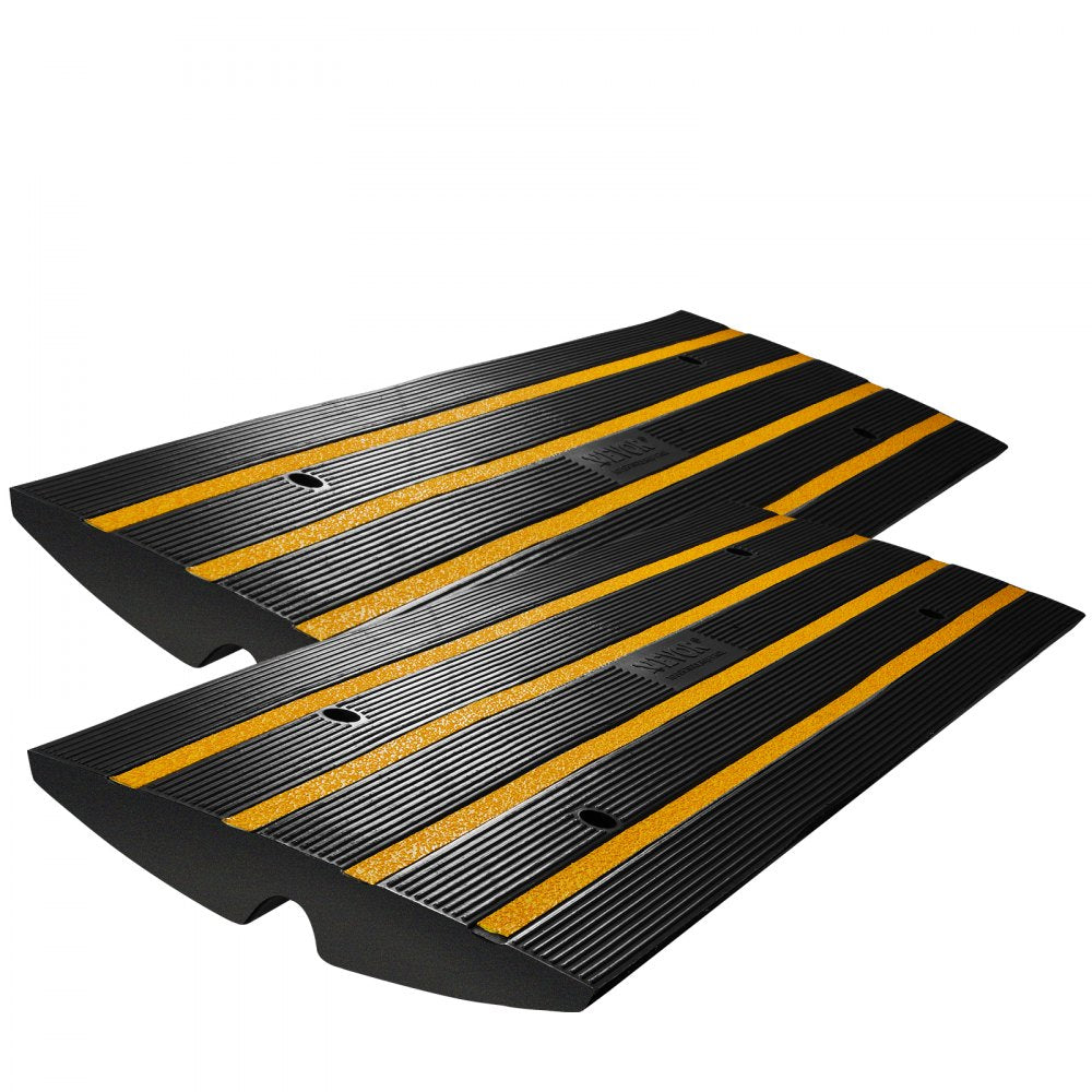 VEVOR Rubber Curb Ramp for Driveway 2 Pack, 15T Heavy Duty Sidewalk Curb Ramp, 2.6