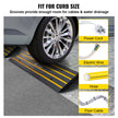 VEVOR Curb Ramp, 3 Pack Rubber Driveway Ramps, Heavy Duty 33069lbs Weight Capacity Threshold Ramp, 2.6 inch High Curbside Bridge Ramps for Loading Dock Garage Sidewalk, Expandable Full Ramp Set