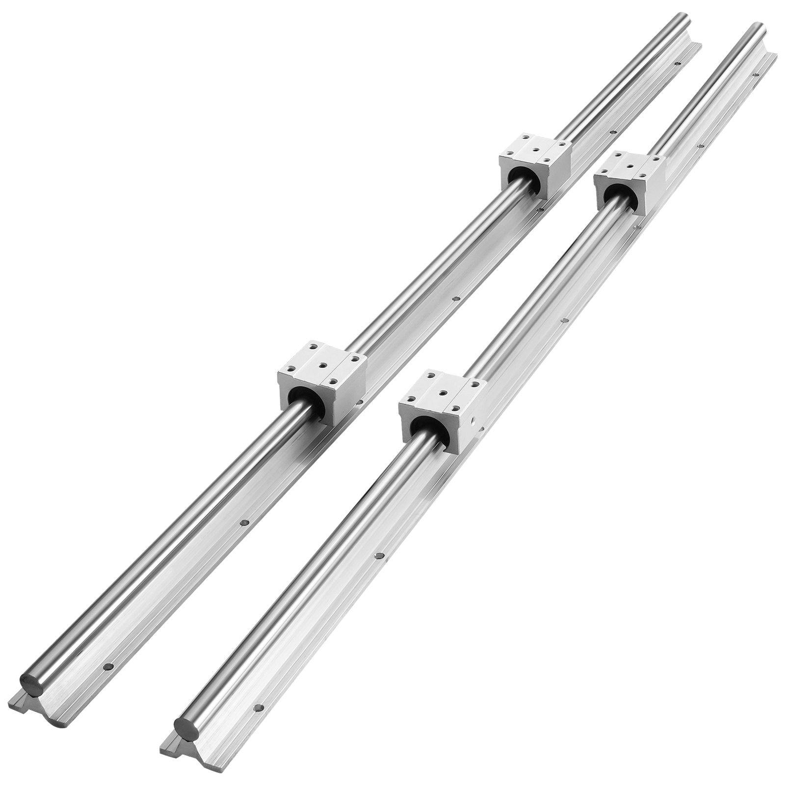 VEVOR Linear Guide Rail Set, SBR12 1000mm, 2 PCS 39.4 in/1000 mm SBR12 Guide Rails and 4 PCS SBR12UU Slide Blocks, Linear Rails and Bearings Kit for Automated Machines DIY Project CNC Router Machines