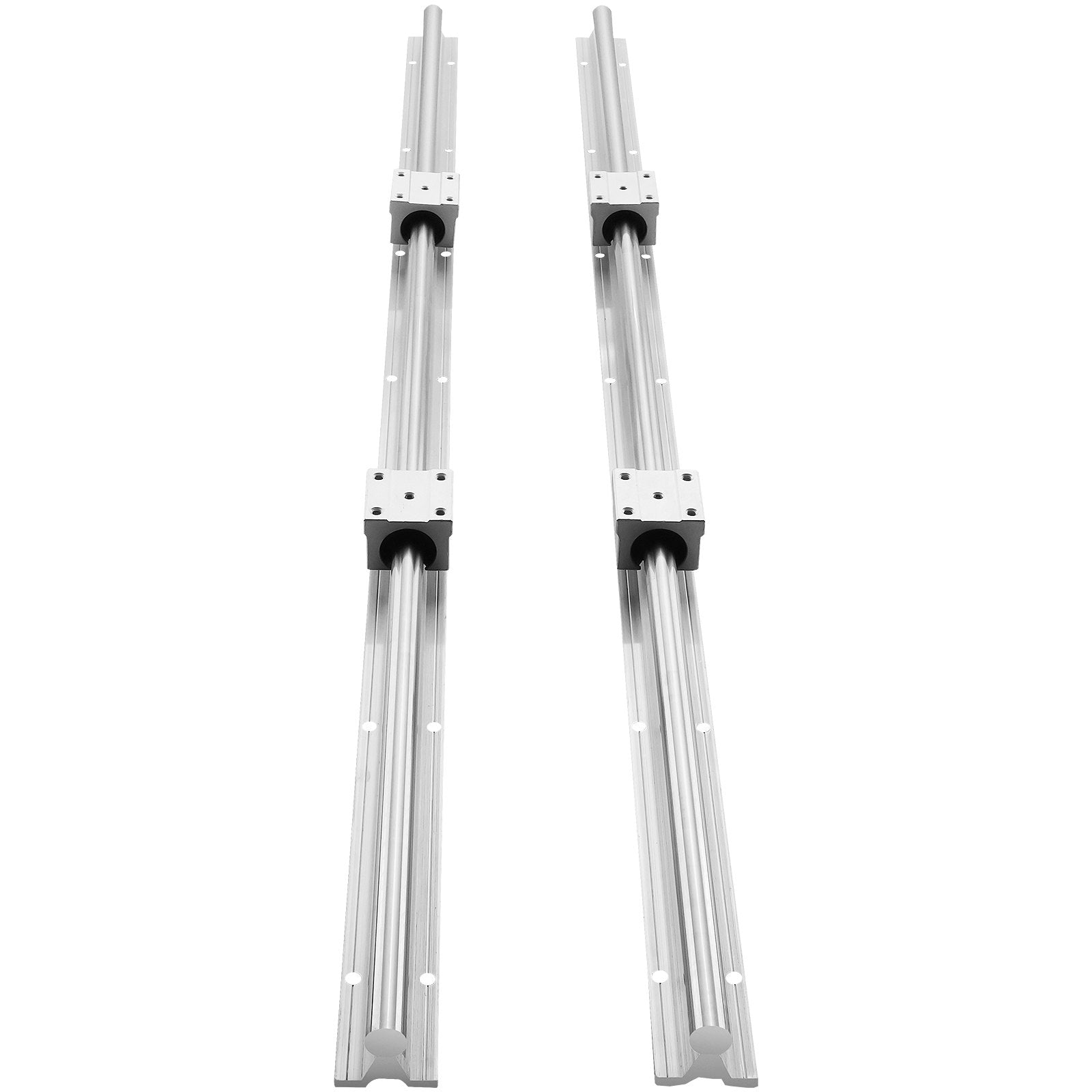 VEVOR Linear Guide Rail Set, SBR12 1000mm, 2 PCS 39.4 in/1000 mm SBR12 Guide Rails and 4 PCS SBR12UU Slide Blocks, Linear Rails and Bearings Kit for Automated Machines DIY Project CNC Router Machines