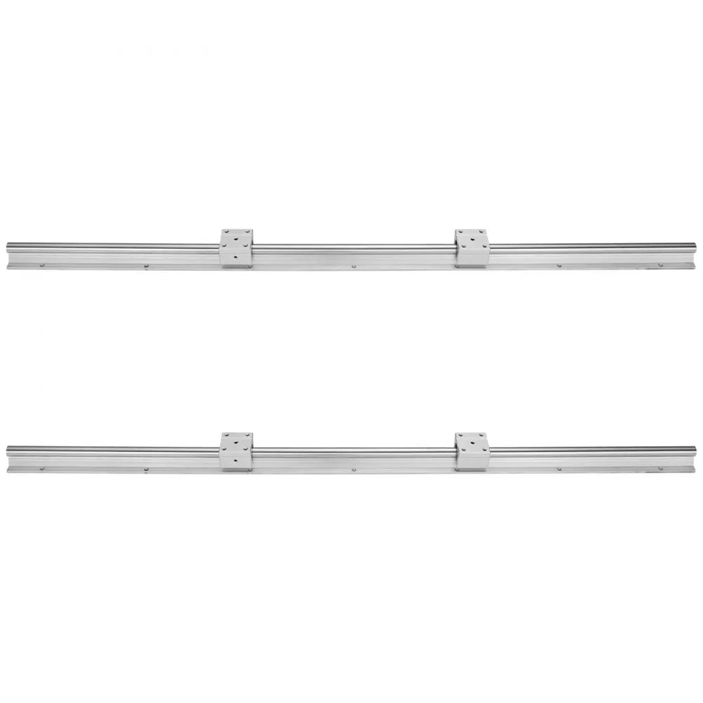 VEVOR Linear Guide Rail Set, SBR16 1000mm, 2 PCS 39.4 in/1000 mm SBR16 Guide Rails and 4 PCS SBR16UU Slide Blocks, Linear Rails and Bearings Kit for Automated Machines DIY Project CNC Router Machines