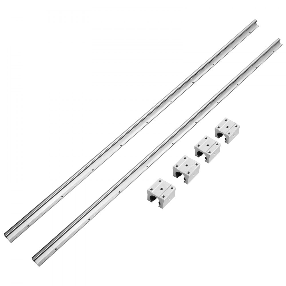 VEVOR Linear Guide Rail Set, SBR16 1500mm, 2 PCS 59 in/1500 mm SBR16 Guide Rails and 4 PCS SBR16UU Slide Blocks, Linear Rails and Bearings Kit for Automated Machines DIY Project CNC Router Machines