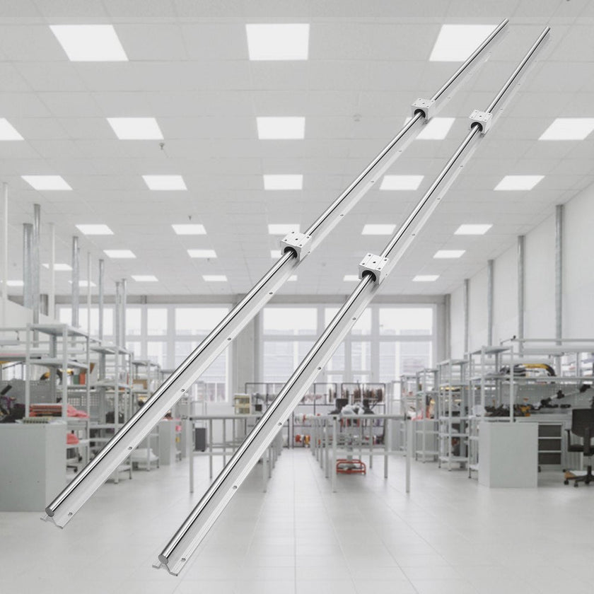 VEVOR Linear Guide Rail Set, SBR16 2000mm, 2 PCS 78.7 in/2000 mm SBR16 Guide Rails and 4 PCS SBR16UU Slide Blocks, Linear Rails and Bearings Kit for Automated Machines DIY Project CNC Router Machines