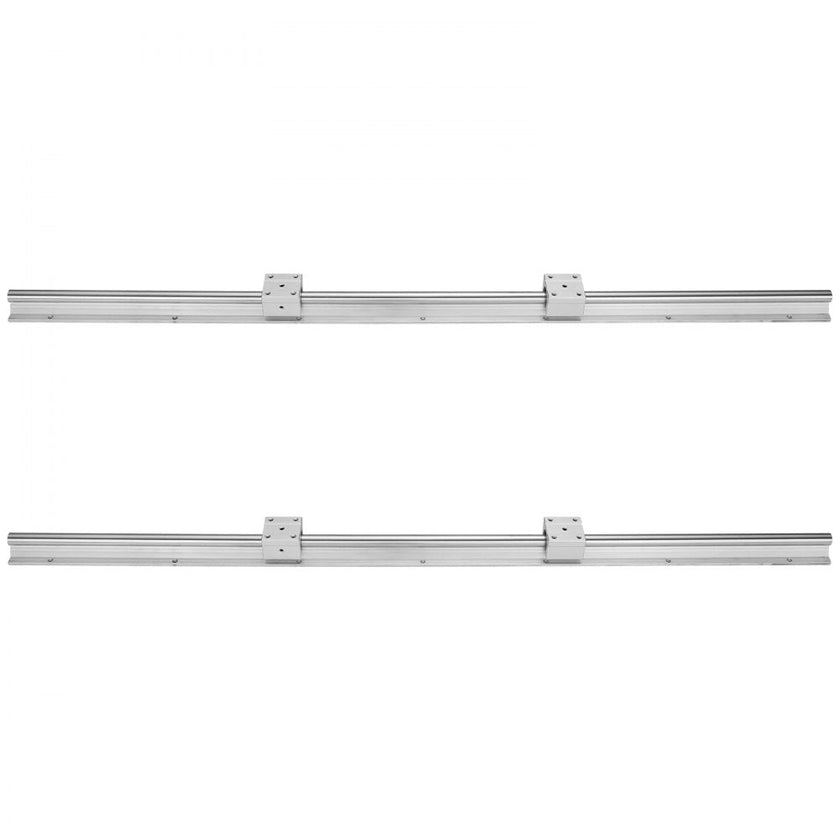 VEVOR Linear Guide Rail Set, SBR20 1000mm, 2 PCS 39.4 in/1000 mm SBR20 Guide Rails and 4 PCS SBR20UU Slide Blocks, Linear Rails and Bearings Kit for Automated Machines DIY Project CNC Router Machines