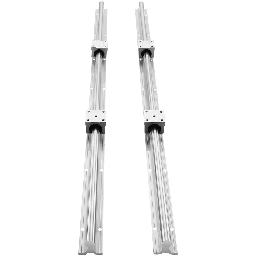 VEVOR Linear Guide Rail Set, SBR20 1200mm, 2 PCS 47.2 in/1200 mm SBR20 Guide Rails and 4 PCS SBR20UU Slide Blocks, Linear Rails and Bearings Kit for Automated Machines DIY Project CNC Router Machines