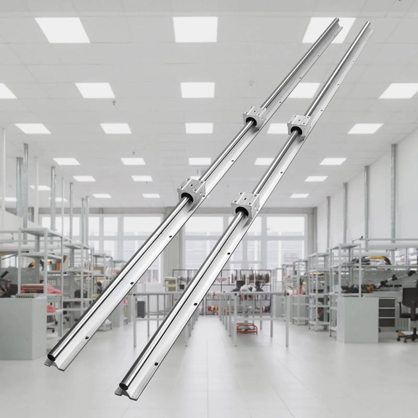 VEVOR Linear Guide Rail Set, SBR20 1500mm, 2 PCS 59 in/1500 mm SBR20 Guide Rails and 4 PCS SBR20UU Slide Blocks, Linear Rails and Bearings Kit for Automated Machines DIY Project CNC Router Machines