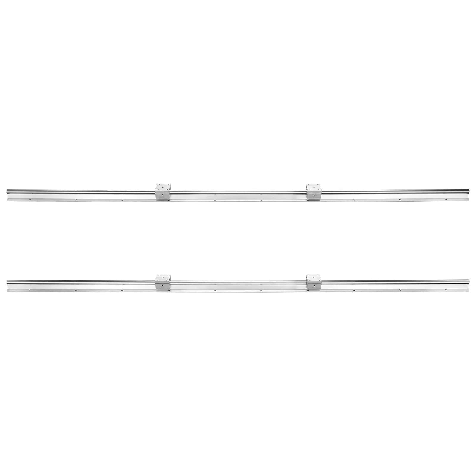 VEVOR Linear Guide Rail Set, SBR20 1500mm, 2 PCS 59 in/1500 mm SBR20 Guide Rails and 4 PCS SBR20UU Slide Blocks, Linear Rails and Bearings Kit for Automated Machines DIY Project CNC Router Machines