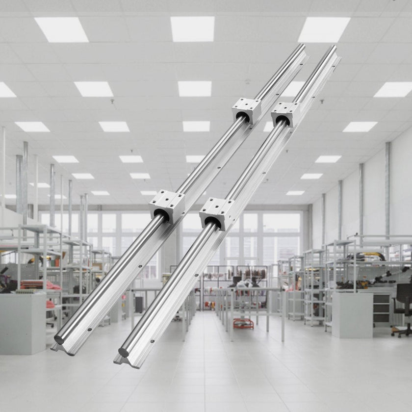 VEVOR Linear Guide Rail Set, SBR20 800mm, 2 PCS 31.5 in/800 mm SBR20 Guide Rails and 4 PCS SBR20UU Slide Blocks, Linear Rails and Bearings Kit for Automated Machines DIY Project CNC Router Machines
