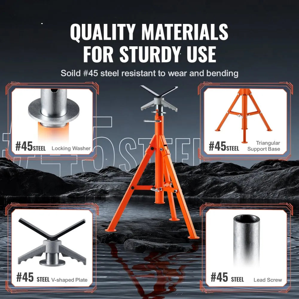 VEVOR Pipe Stand, 2500LBS Heavy Duty Pipe Jack Stands, 27.2
