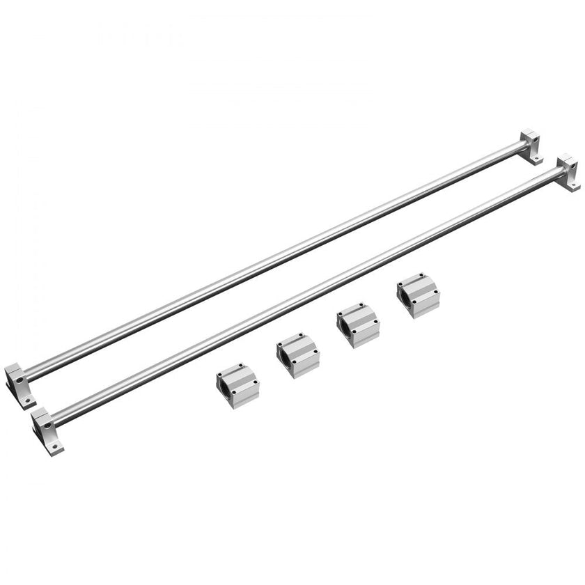 VEVOR Linear Guide Rail Set, SFC16 1000mm, 2 PCS 39.4 in/1000 mm SFC16 Guide Rails 4 PCS SC16 Slide Blocks 4 PCS Rail Supports, Linear Rails and Bearings Kit for Automated Machines CNC DIY Project