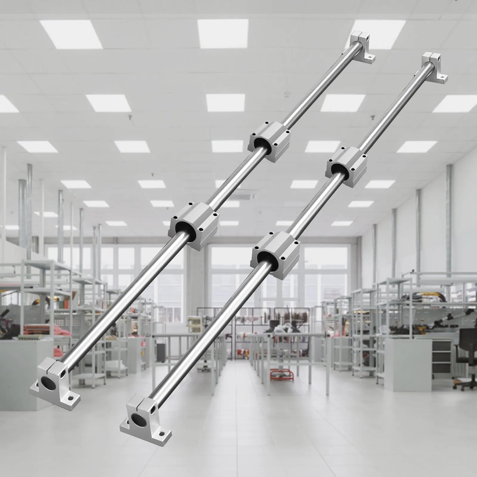 VEVOR Linear Guide Rail Set, SFC20 1200mm, 2 PCS 39.4 in/1000 mm SFC20 Guide Rails 4 PCS SC20 Slide Blocks 4 PCS Rail Supports, Linear Rails and Bearings Kit for Automated Machines CNC DIY Project