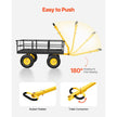 1200 lb Heavy Duty Steel Garden Cart Wagon – 3-in-1 Utility Yard Trailer
