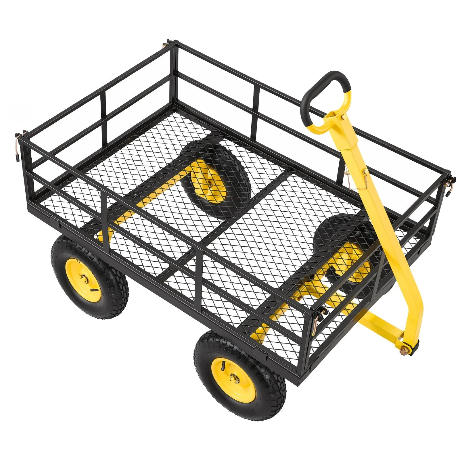1200 lb Heavy Duty Steel Garden Cart Wagon – 3-in-1 Utility Yard Trailer