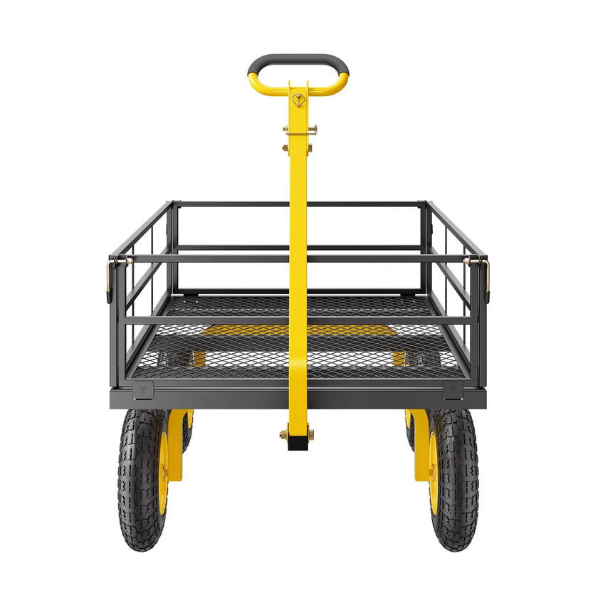 VEVOR Steel Garden Cart 1200lb Capacity Heavy Duty Yard Wagon Cart 13in Tires