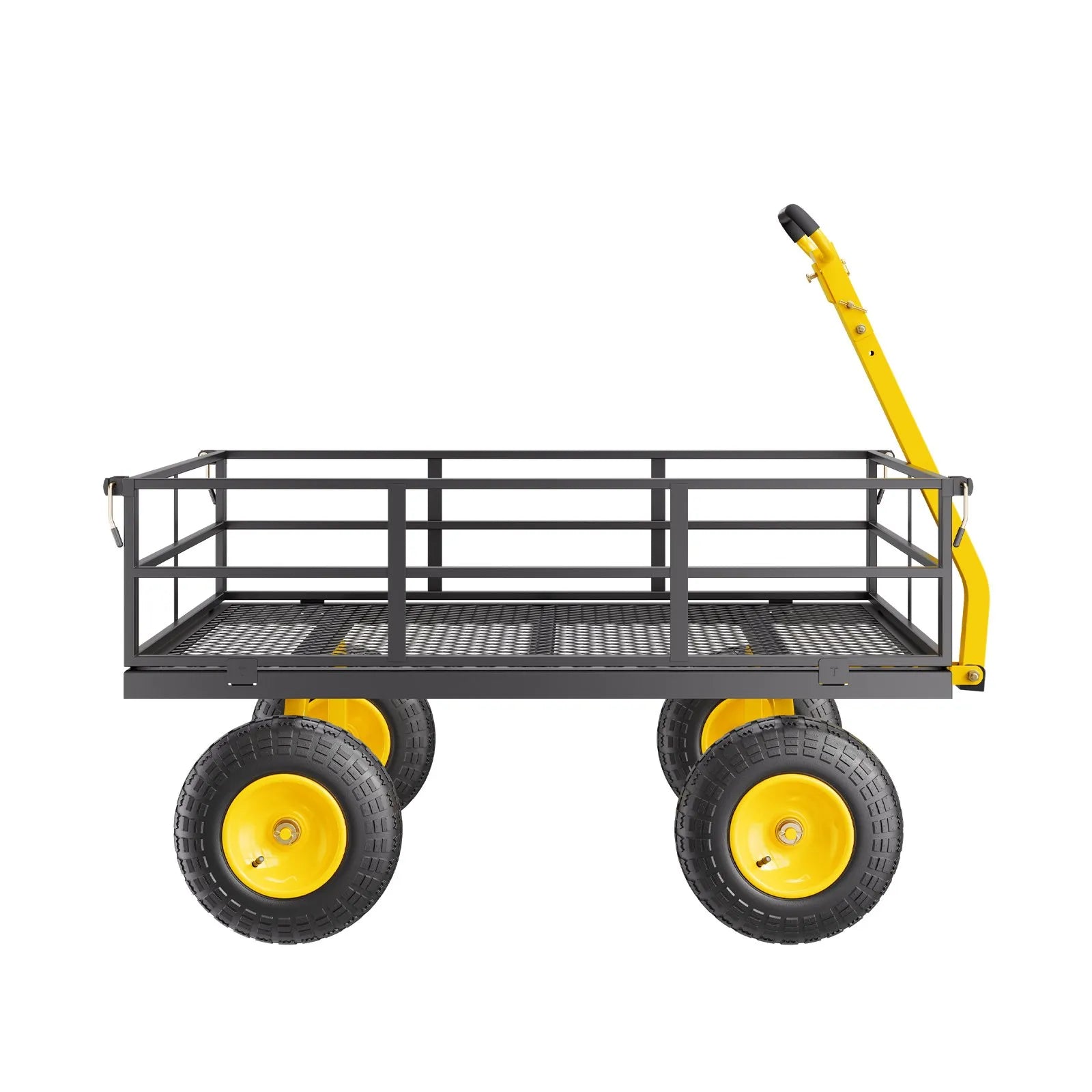 VEVOR Steel Garden Cart 1200lb Capacity Heavy Duty Yard Wagon Cart 13in Tires