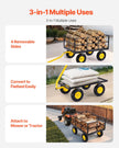 VEVOR Steel Garden Cart 1400lb Capacity Heavy Duty Yard Wagon Cart 13in Tires