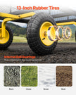 VEVOR Steel Garden Cart 1400lb Capacity Heavy Duty Yard Wagon Cart 13in Tires