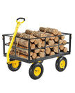 VEVOR Steel Garden Cart 1400lb Capacity Heavy Duty Yard Wagon Cart 13in Tires