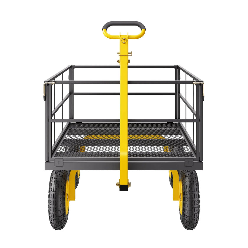 VEVOR Steel Garden Cart 1400lb Capacity Heavy Duty Yard Wagon Cart 13in Tires
