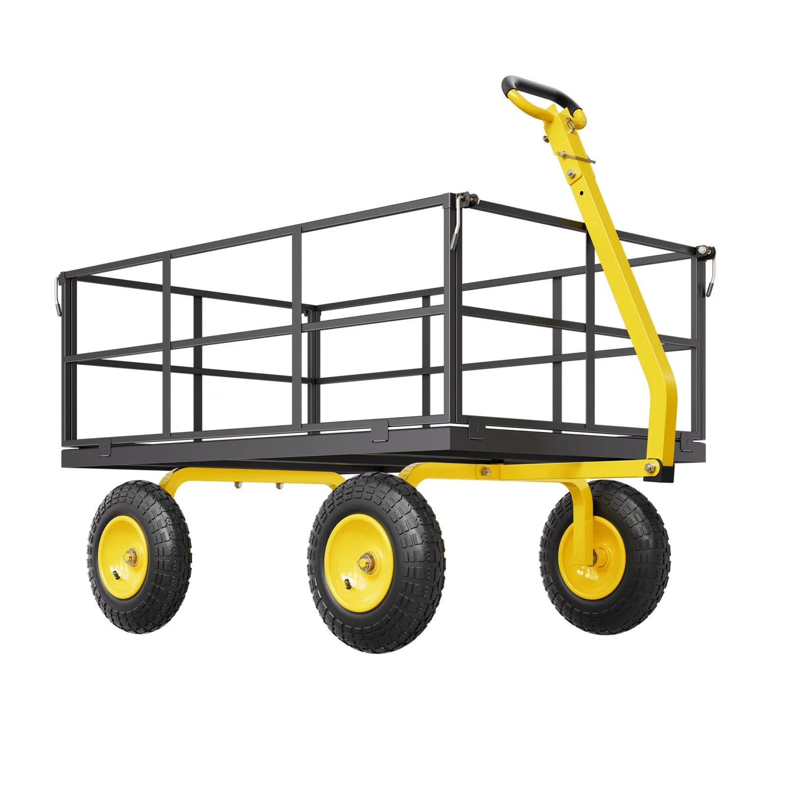 VEVOR Steel Garden Cart 1400lb Capacity Heavy Duty Yard Wagon Cart 13in Tires
