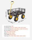 VEVOR Steel Garden Cart 500lb Capacity Heavy Duty Yard Wagon Cart 10in Tires