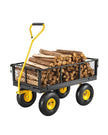 VEVOR Steel Garden Cart 500lb Capacity Heavy Duty Yard Wagon Cart 10in Tires