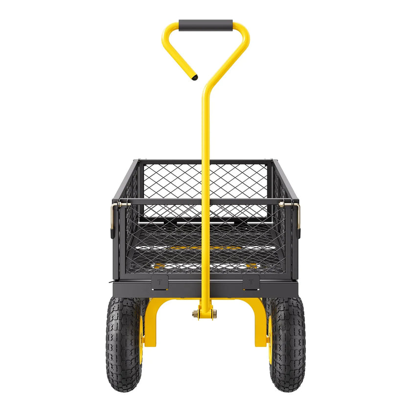 VEVOR Steel Garden Cart 500lb Capacity Heavy Duty Yard Wagon Cart 10in Tires