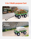 VEVOR Steel Garden Cart 680lb Capacity Heavy Duty Yard Wagon Cart 10in Tires