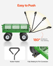 VEVOR Steel Garden Cart 680lb Capacity Heavy Duty Yard Wagon Cart 10in Tires