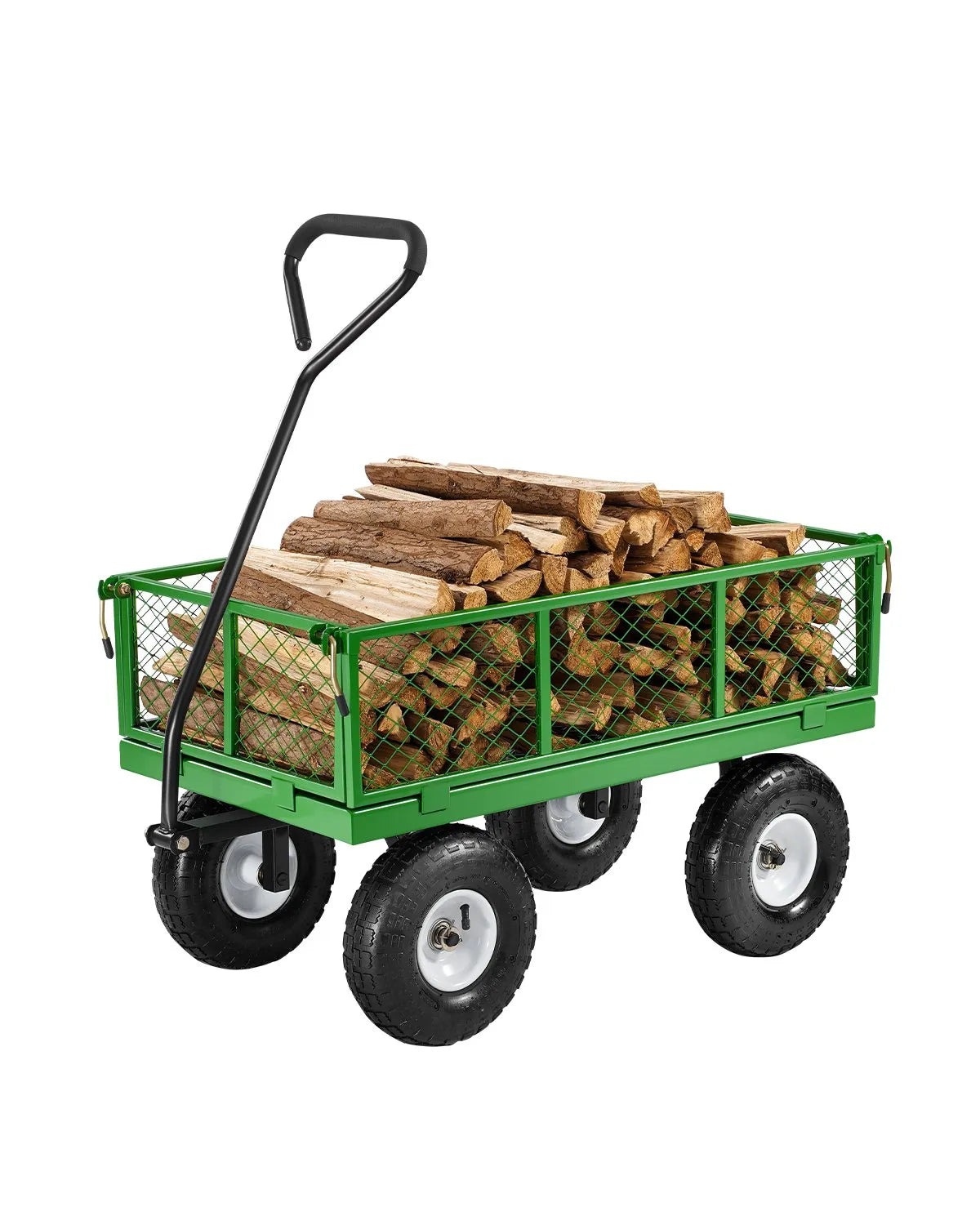 VEVOR Steel Garden Cart 680lb Capacity Heavy Duty Yard Wagon Cart 10in Tires