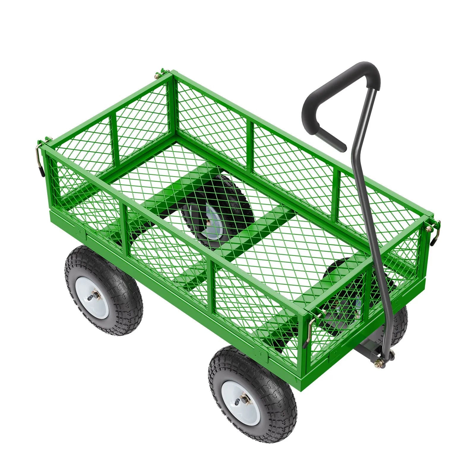 VEVOR Steel Garden Cart 680lb Capacity Heavy Duty Yard Wagon Cart 10in Tires