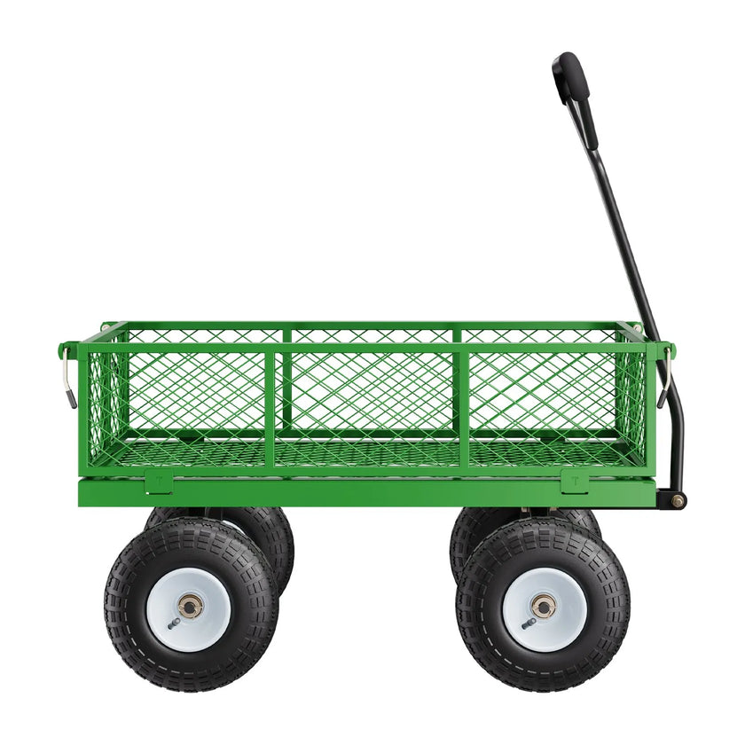 VEVOR Steel Garden Cart 680lb Capacity Heavy Duty Yard Wagon Cart 10in Tires