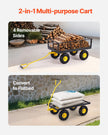 VEVOR Steel Garden Cart 900lb Capacity Heavy Duty Yard Wagon Cart 10in Tires