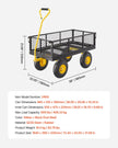 VEVOR Steel Garden Cart 900lb Capacity Heavy Duty Yard Wagon Cart 10in Tires
