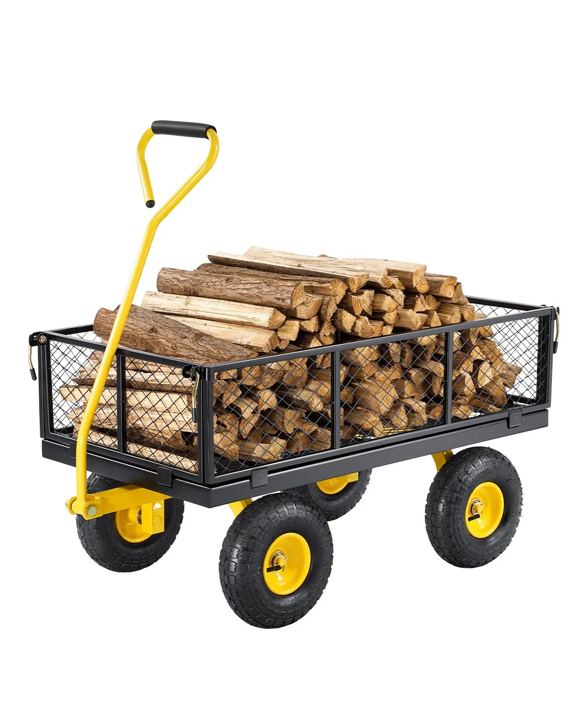 VEVOR Steel Garden Cart 900lb Capacity Heavy Duty Yard Wagon Cart 10in Tires