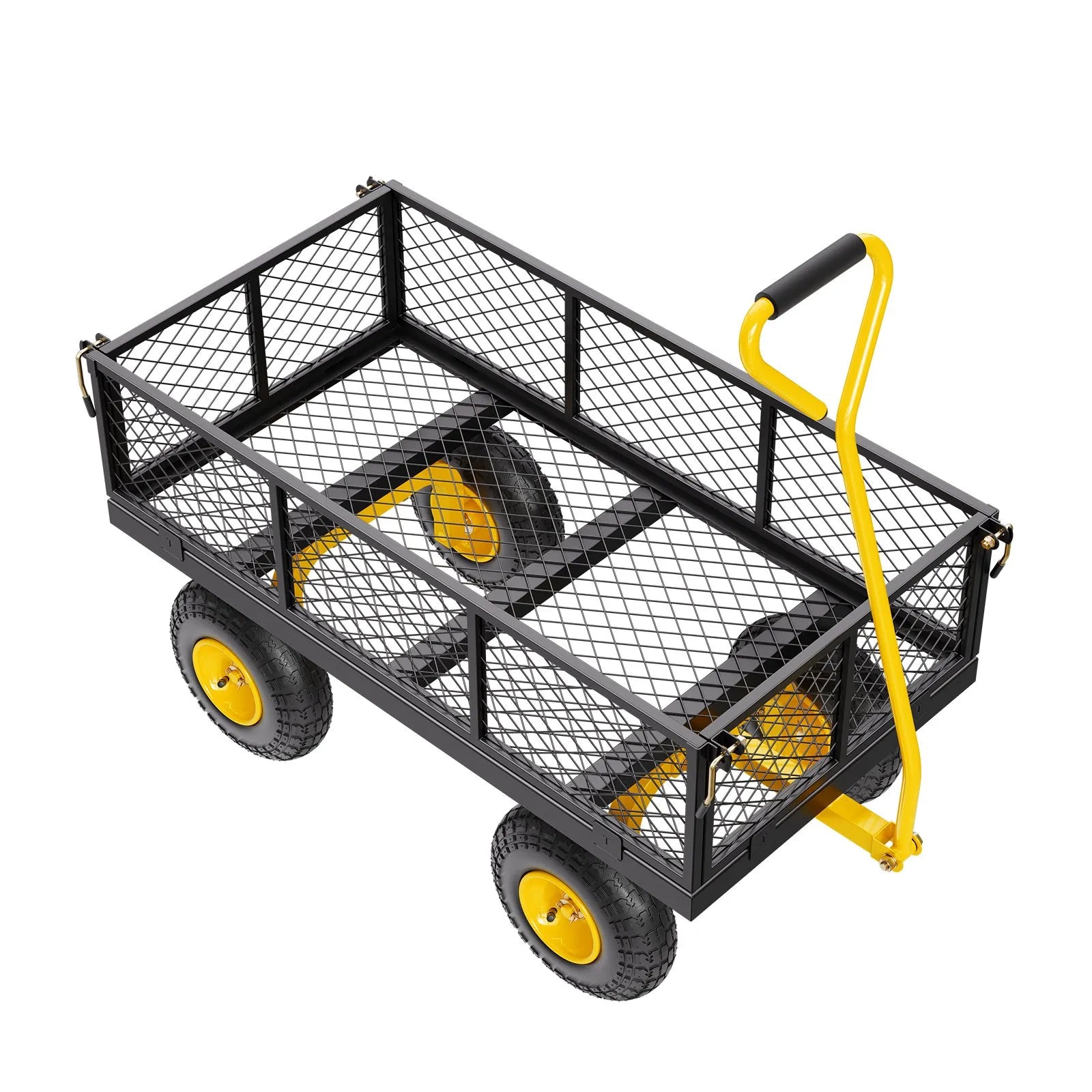 VEVOR Steel Garden Cart 900lb Capacity Heavy Duty Yard Wagon Cart 10in Tires