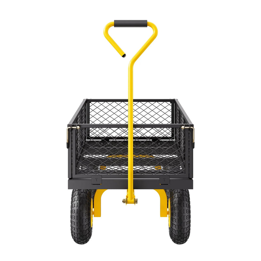 VEVOR Steel Garden Cart 900lb Capacity Heavy Duty Yard Wagon Cart 10in Tires