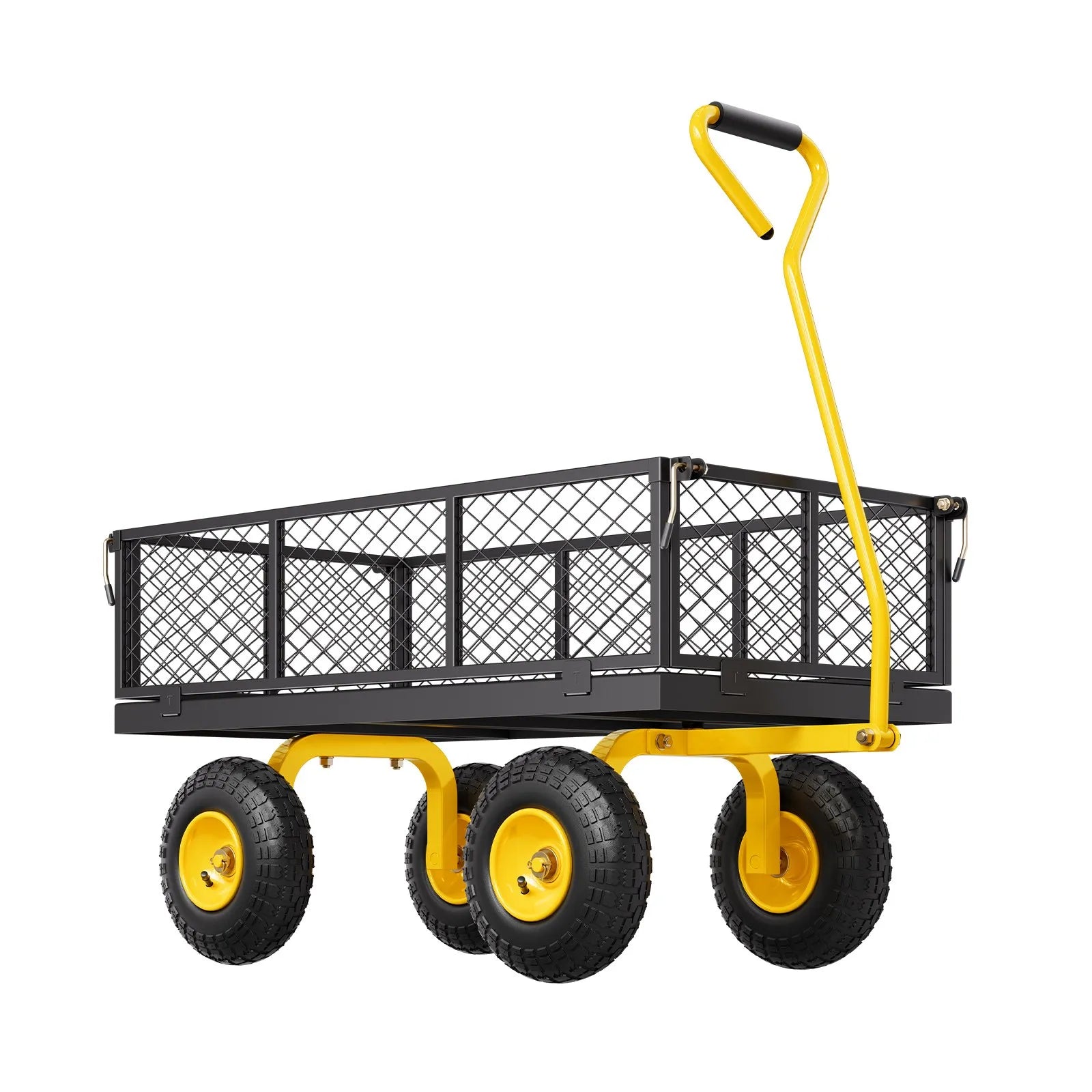 VEVOR Steel Garden Cart 900lb Capacity Heavy Duty Yard Wagon Cart 10in Tires