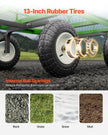VEVOR Steel Garden Cart 1200lbs Capacity Heavy Duty Wagon Cart 13in Tires
