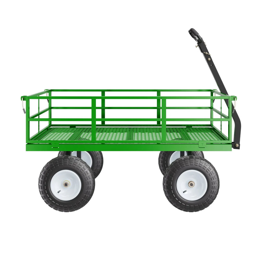 VEVOR Steel Garden Cart 1200lbs Capacity Heavy Duty Wagon Cart 13in Tires