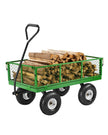 VEVOR Steel Garden Cart 900lbs Capacity Heavy Duty Wagon Cart 10in Tires