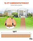 VEVOR 12 ft L x 17 in W Straight Wooden Garden Pathway Roll Out Garden Walkway